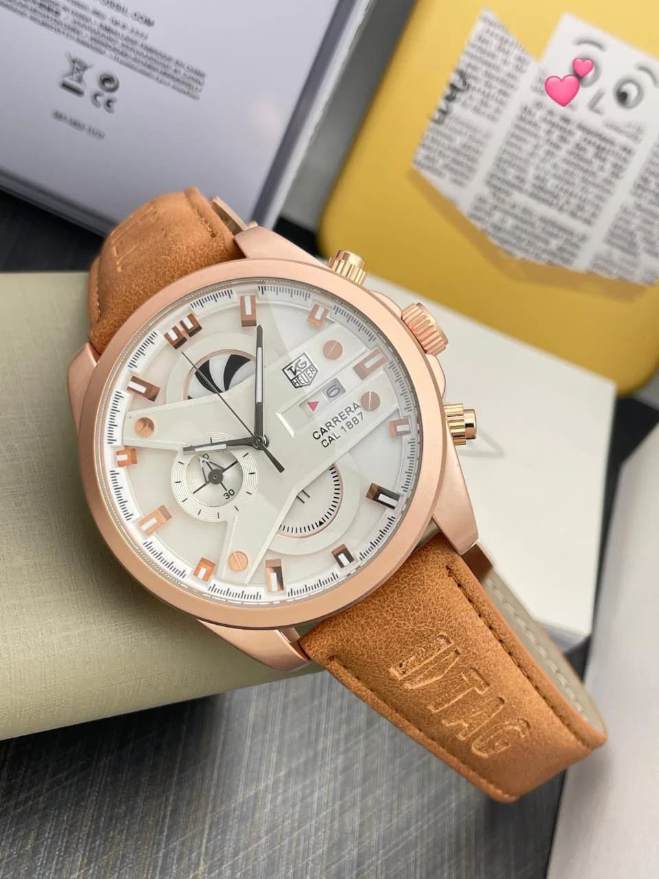 TAG Heuer Carrera Calibre 1887 Suede Leather Strap Premium Watch