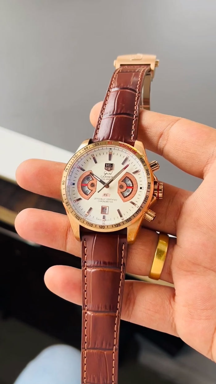 TAG Heuer Grand Carrera Calibre RS Leather Strap Premium Watch
