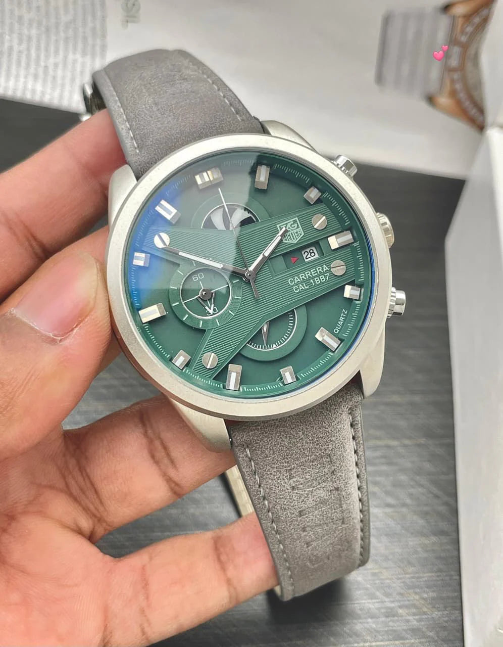 TAG Heuer Carrera Calibre 1887 Suede Leather Strap Premium Watch