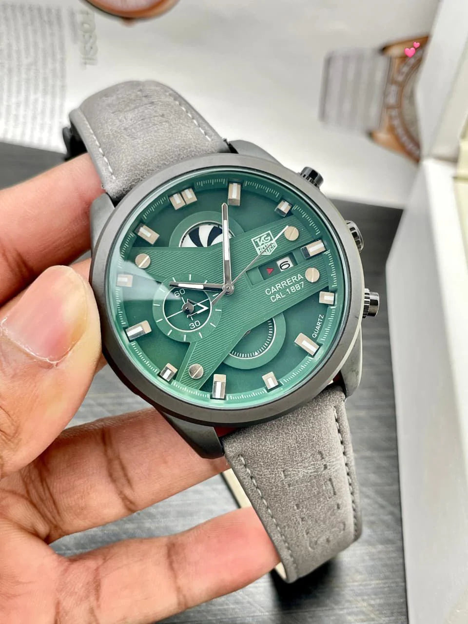 TAG Heuer Carrera Calibre 1887 Suede Leather Strap Premium Watch