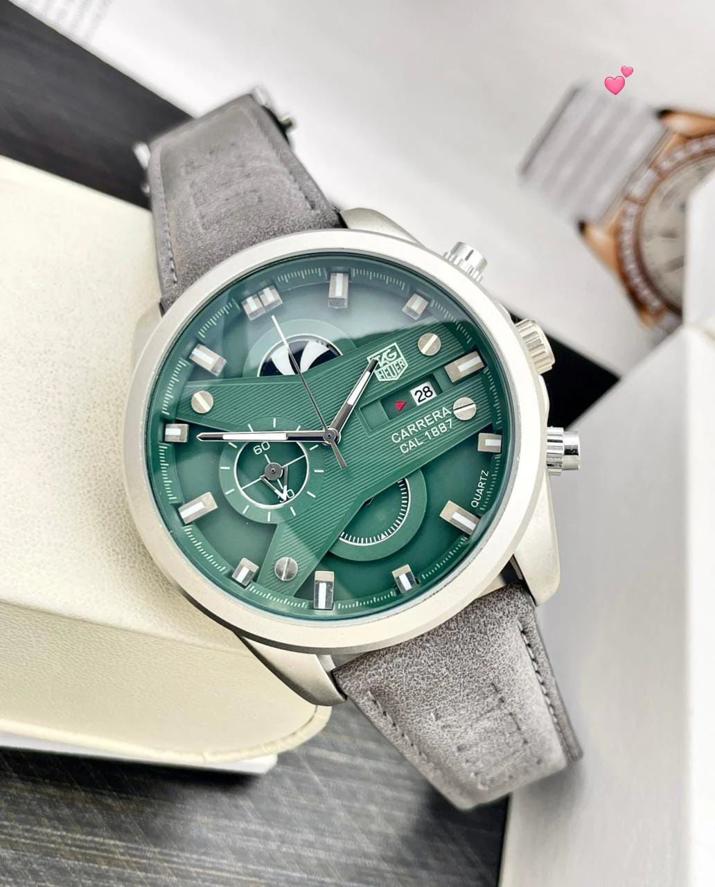 TAG Heuer Carrera Calibre 1887 Suede Leather Strap Premium Watch