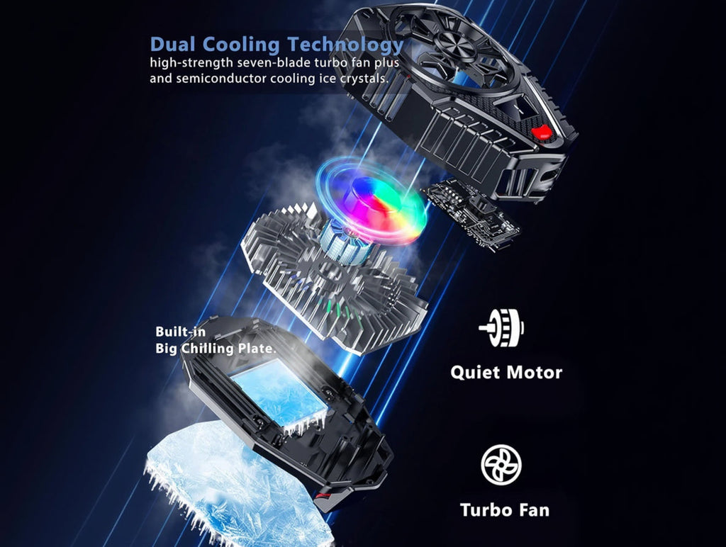 Chronofy Mobile Cooling Pad with Advanced Semiconductor Cooling Chip & LED Temperature Display | Gaming Cooler for Android & iPhone