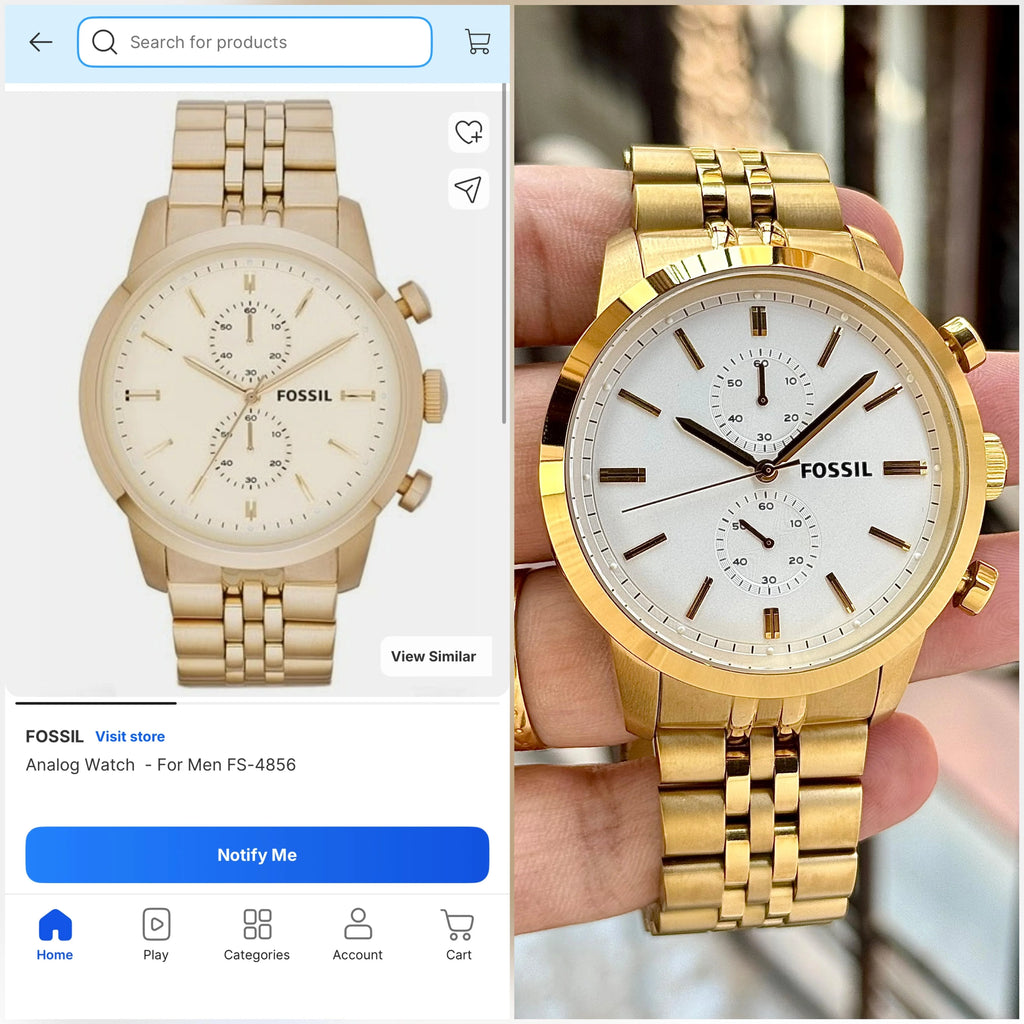 Fossil FS4856 Gold Chronograph Watch