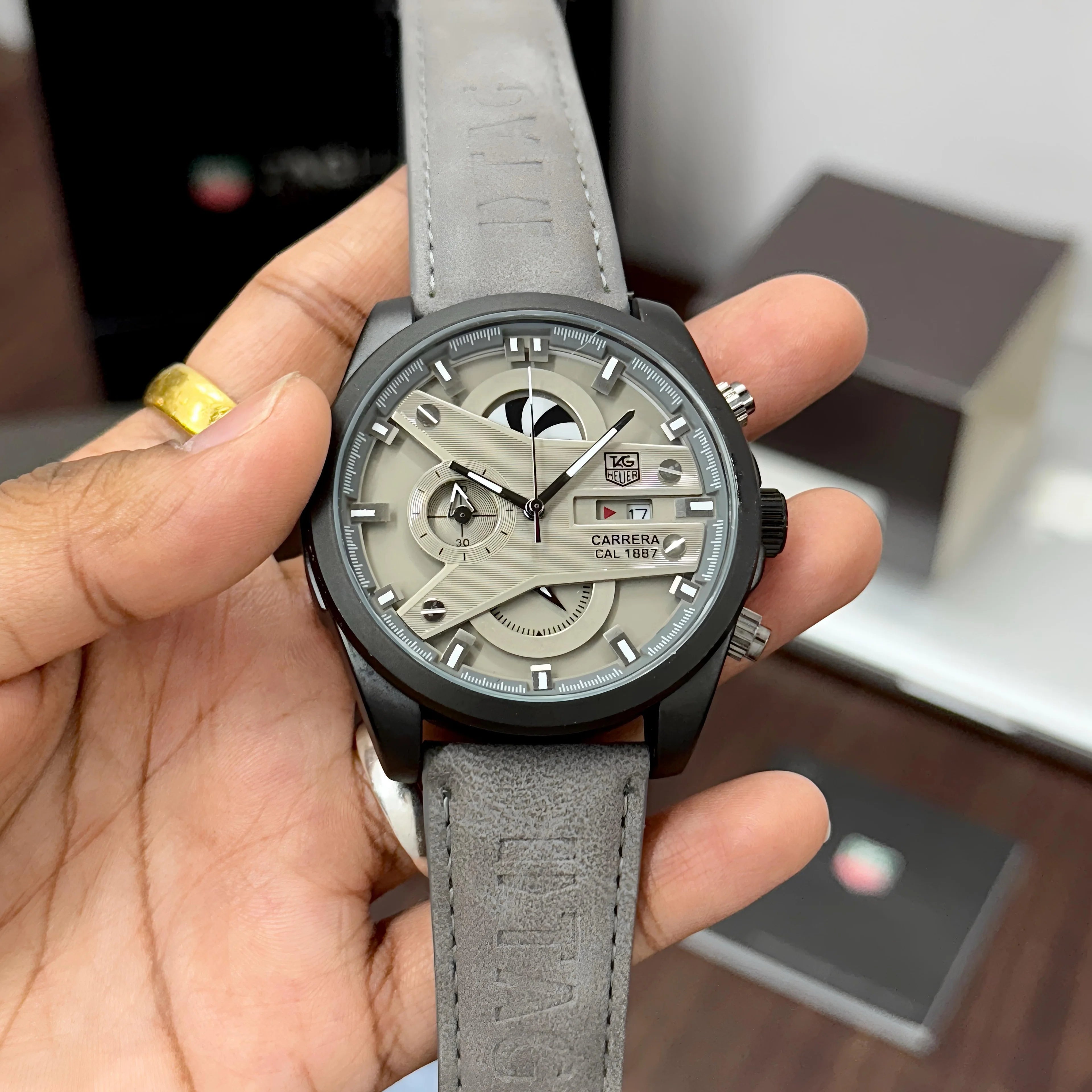TAG Heuer Carrera Calibre 1887 Suede Leather Strap Premium Watch