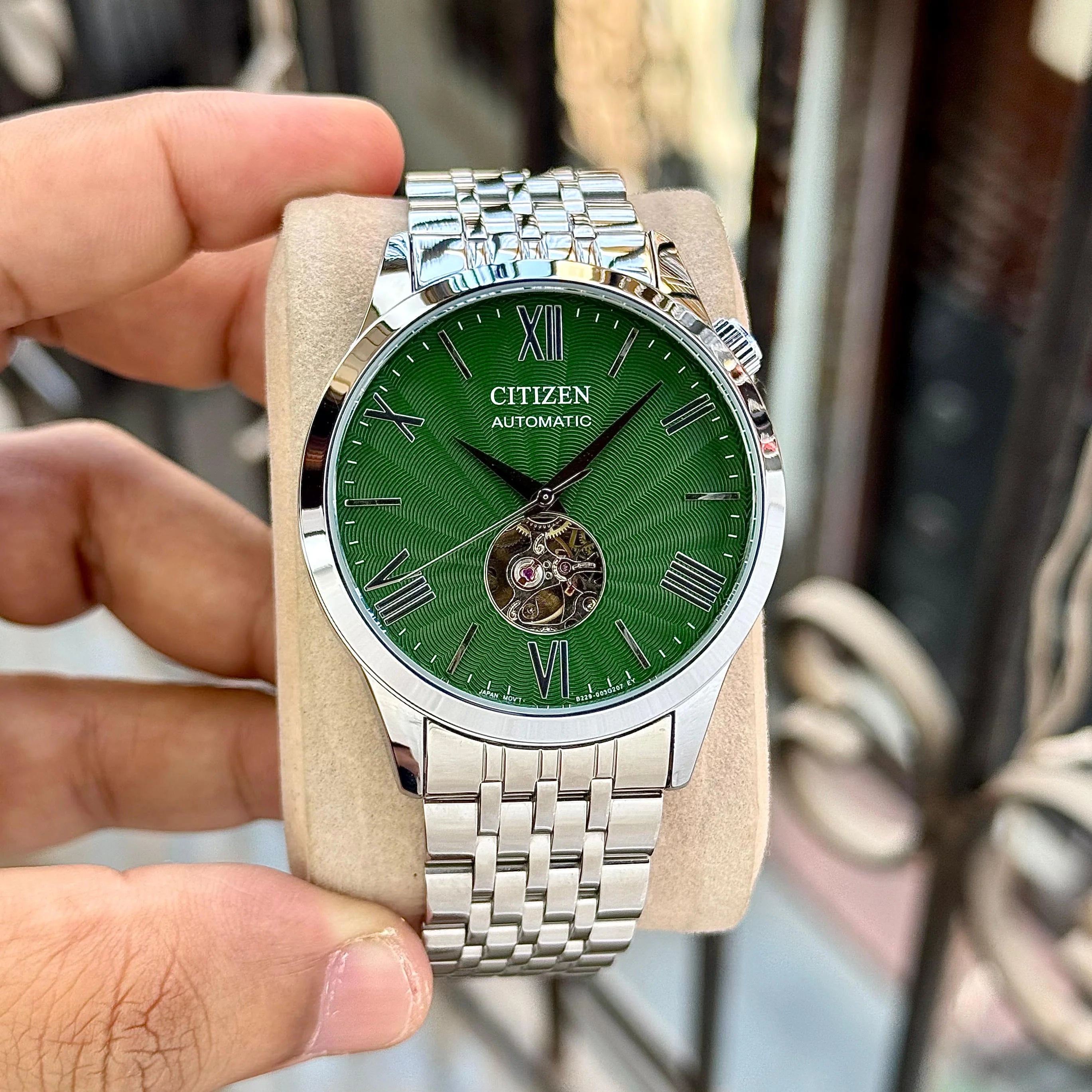 Citizen Automatic Open Heart Textured Watch