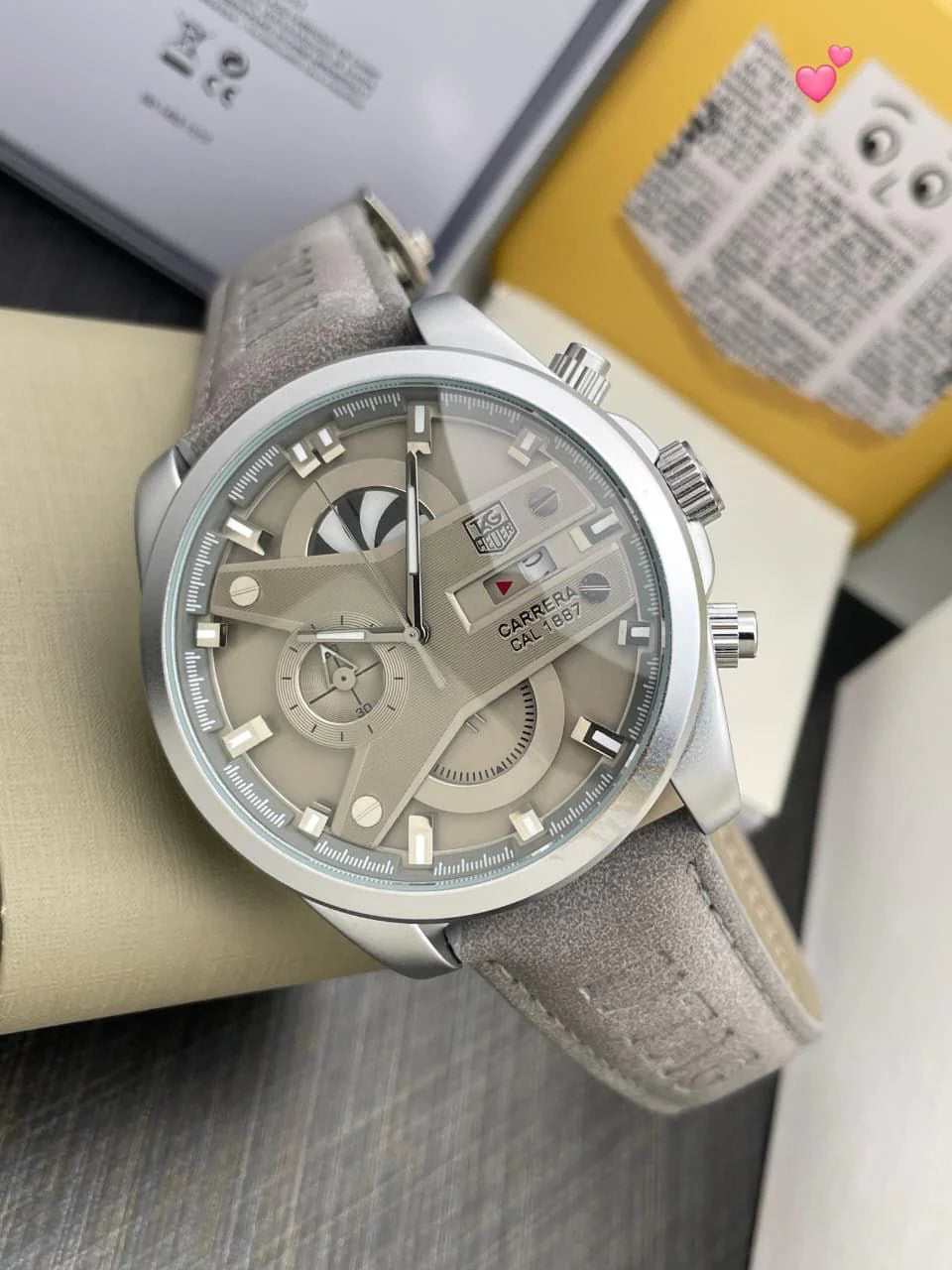 TAG Heuer Carrera Calibre 1887 Suede Leather Strap Premium Watch