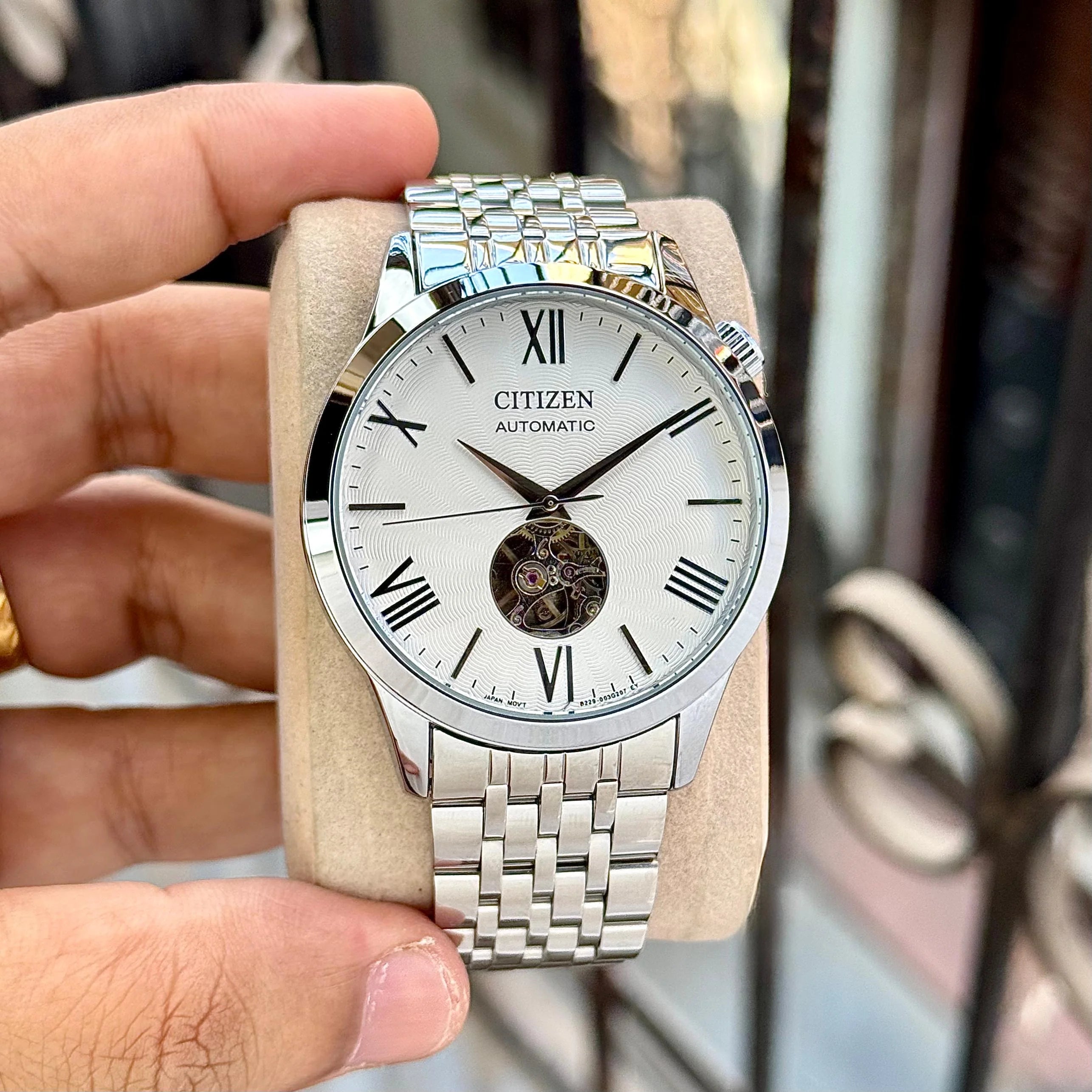 Citizen Automatic Open Heart Textured Watch