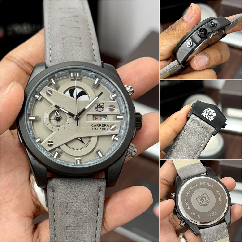 TAG Heuer Carrera Calibre 1887 Suede Leather Strap Premium Watch