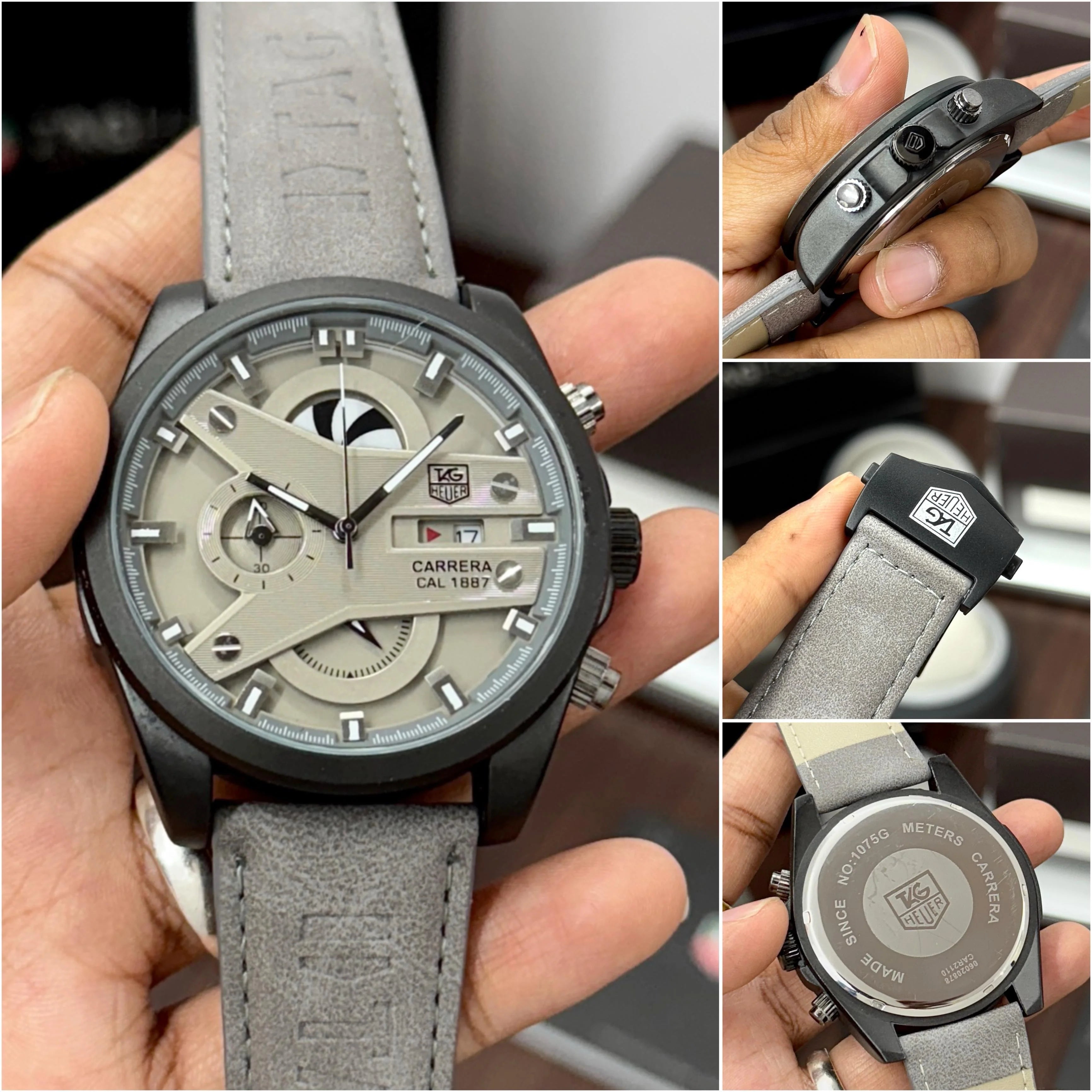 TAG Heuer Carrera Calibre 1887 Suede Leather Strap Premium Watch