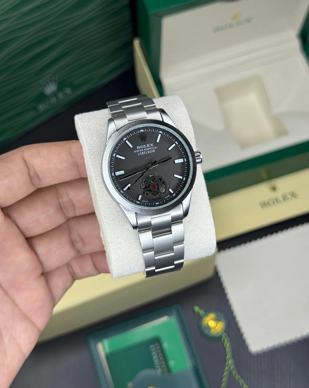 Rolex Label Noir Open Heart Automatic Watch