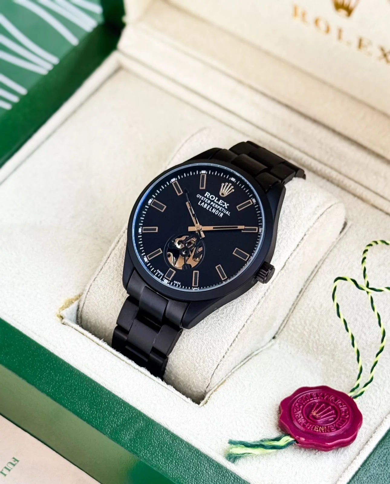 Rolex Label Noir Open Heart Automatic Watch