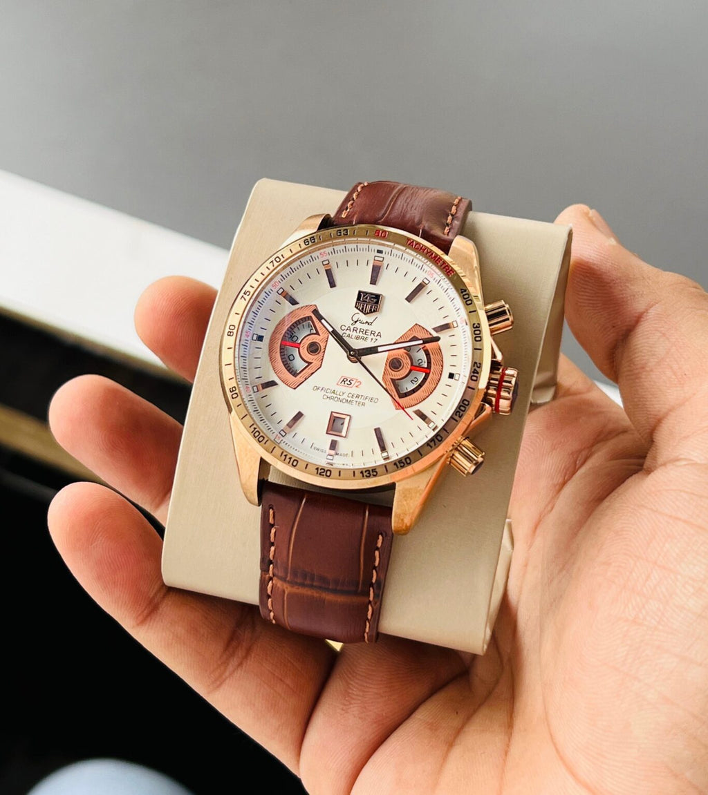 TAG Heuer Grand Carrera Calibre RS Leather Strap Premium Watch
