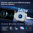 140W Fast Charging Separator Type-C | Auto Power-Off Battery Protection Adapter with AI Smart Chip & LED Indicator
