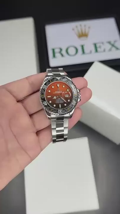 Rolex Submariner Date Orange Dial Oyster Premium Watch