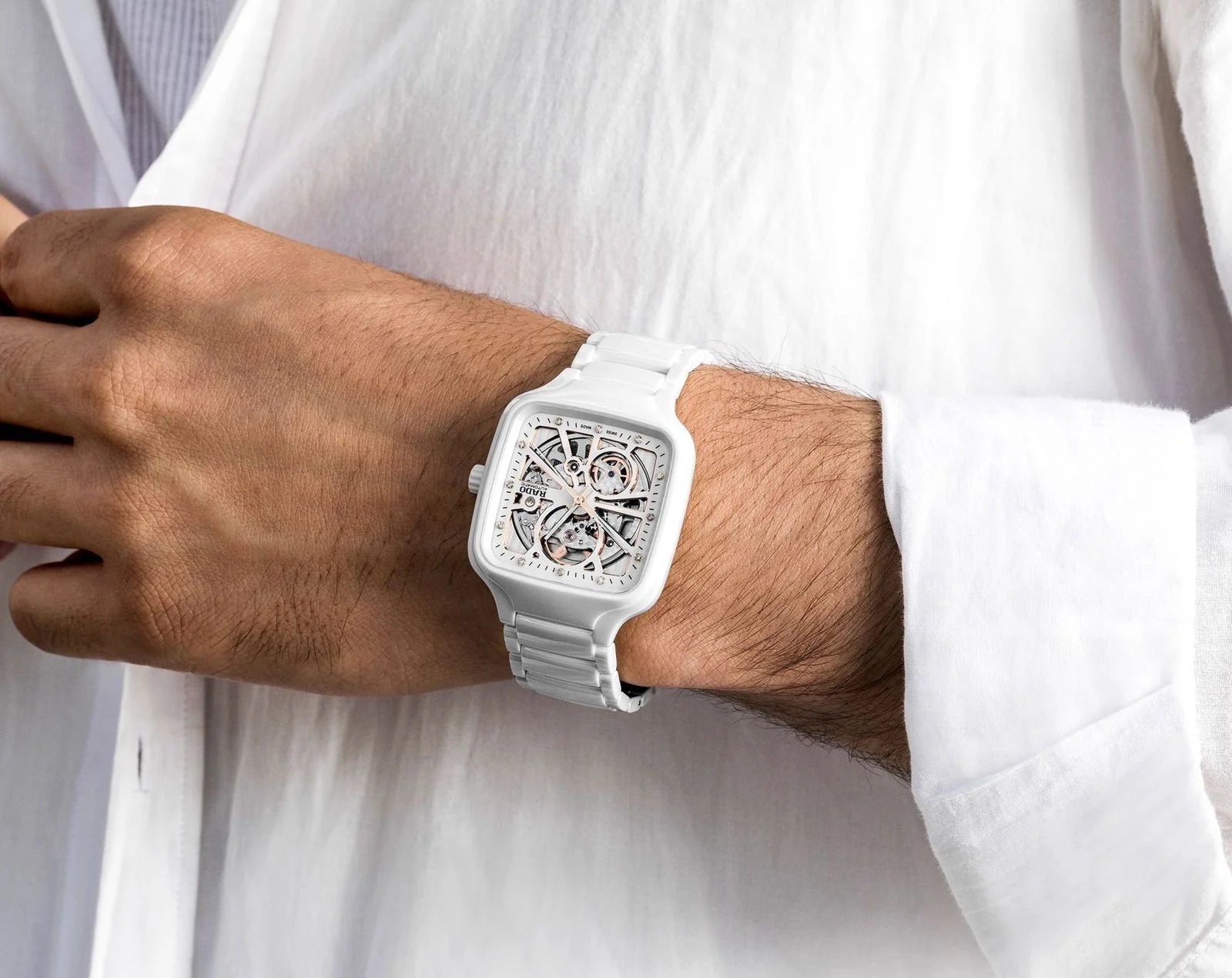 Rado True Square Automatic Open Heart Ceramic Watch