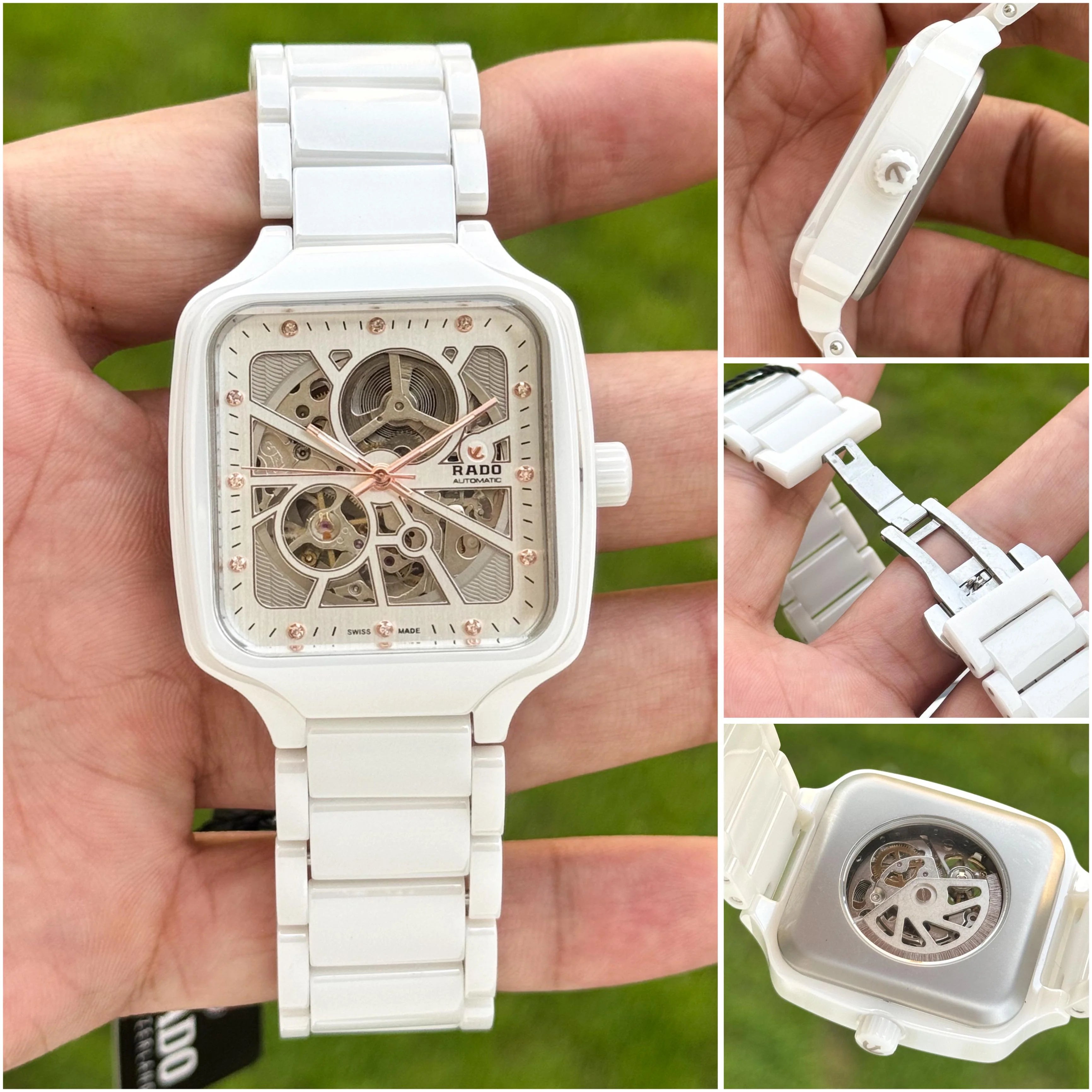 Rado True Square Automatic Open Heart Ceramic Watch
