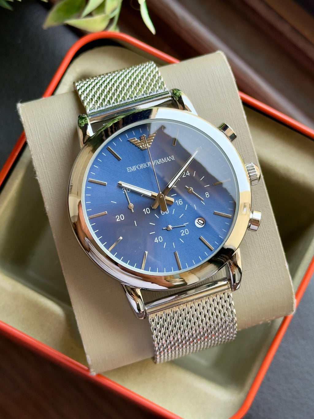 Emporio Armani Chronograph AR1979 Mesh Watch