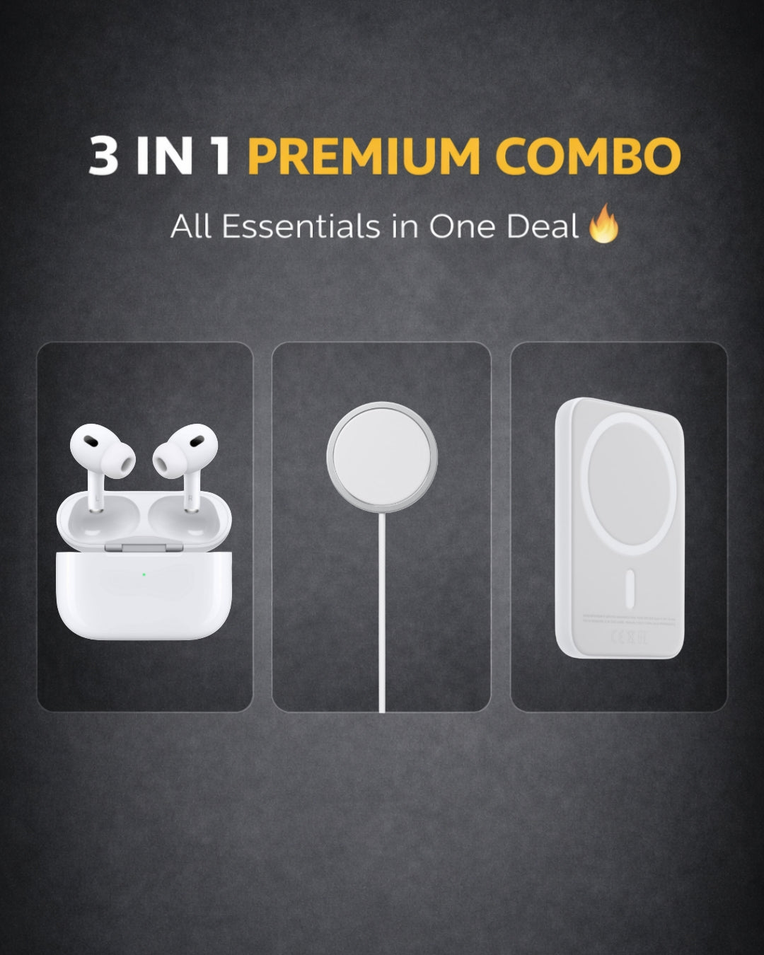 3-in-1 Combo | AirPods Pro 2 + 20W MagSafe Powerbank + 25W MagSafe Charger (1M)