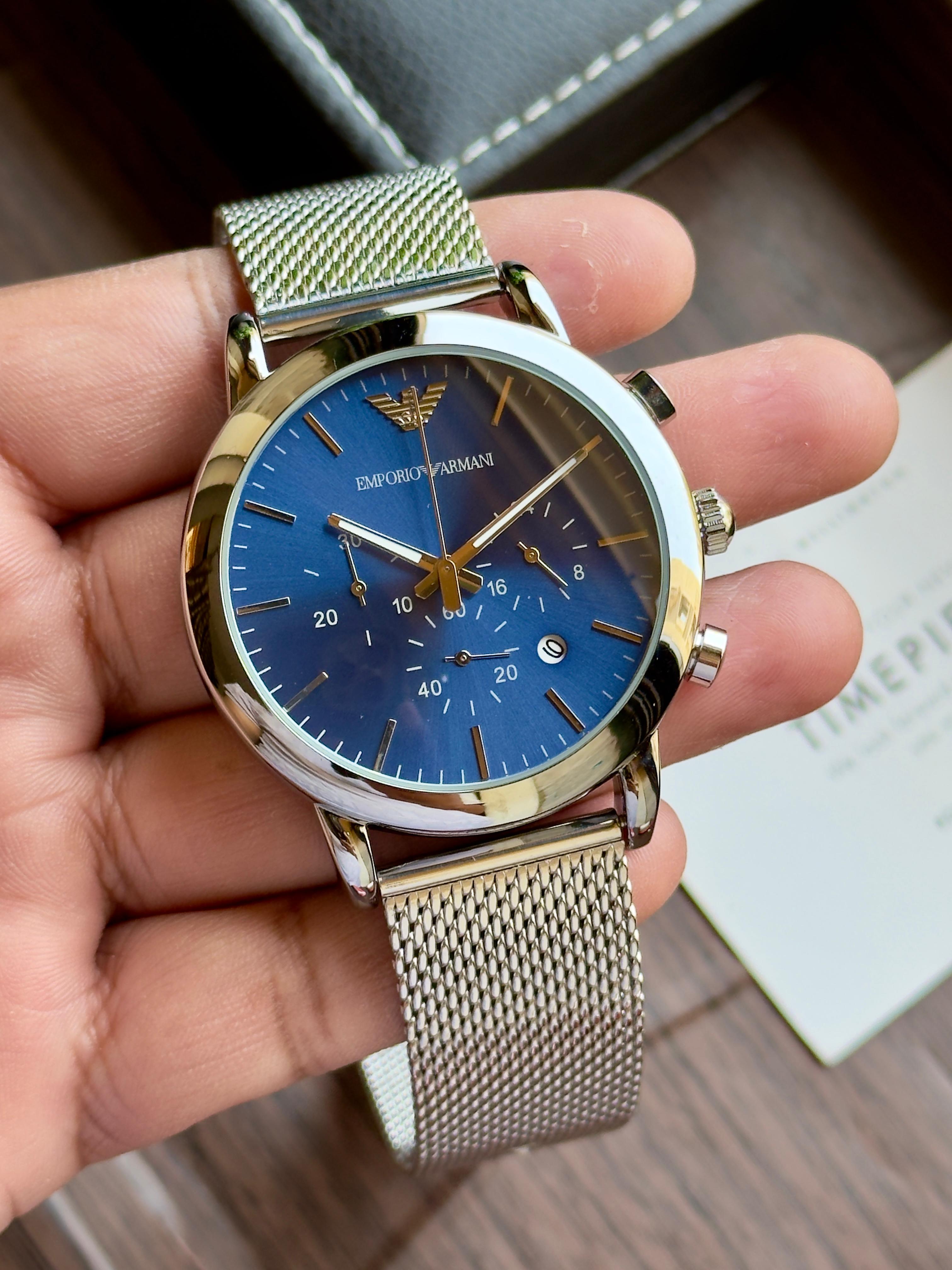 Emporio Armani Chronograph AR1979 Mesh Watch