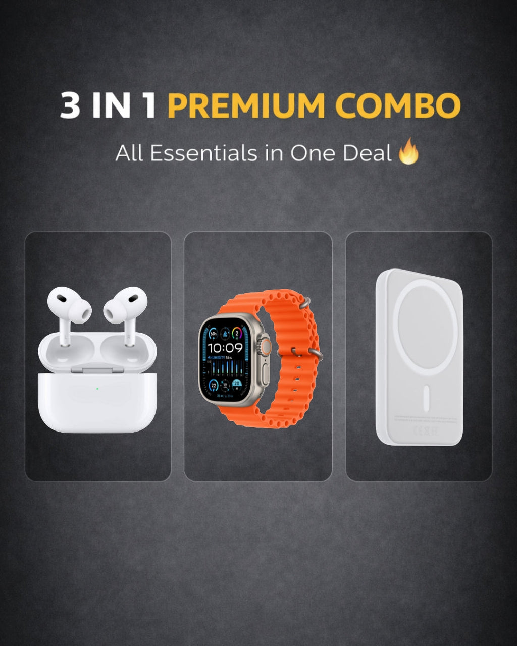 3-in-1 Combo | AirPods Pro 2 + 20W MagSafe Powerbank + Ultra Watch