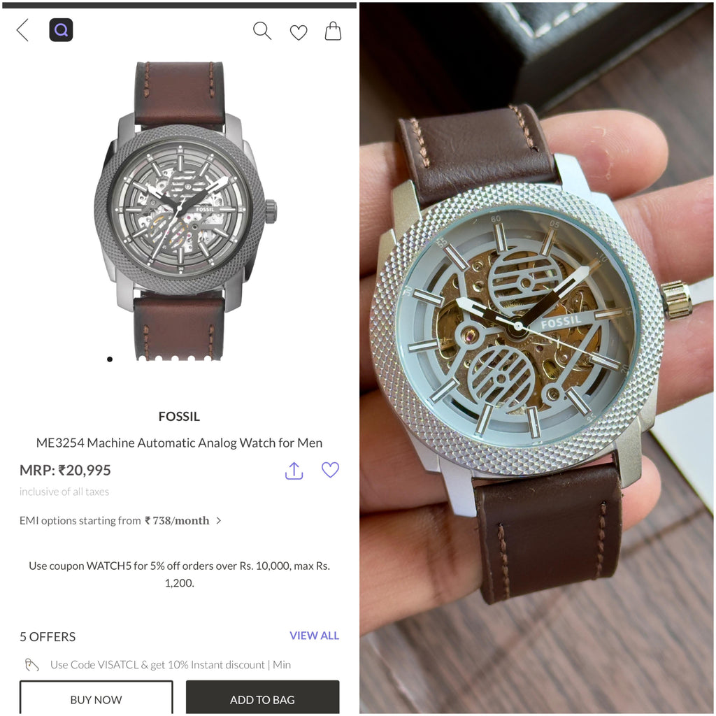 Fossil Machine Automatic ME3254 Skeleton Watch